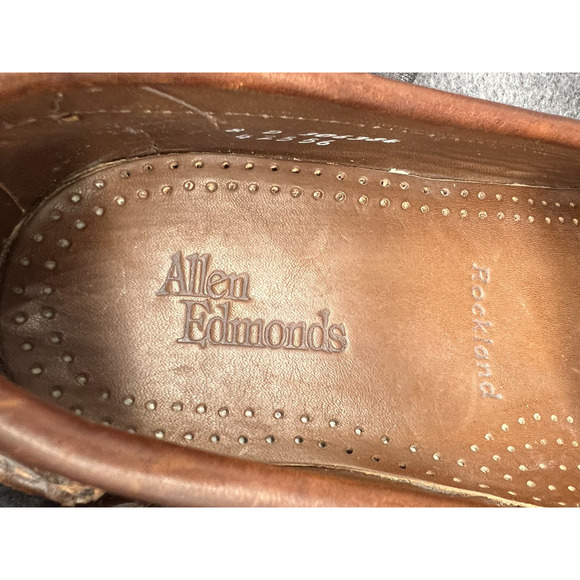 New! Allen Edmonds Rockland Brown Leather Penny Loafers Lug Sole Mens 8 D main image 3